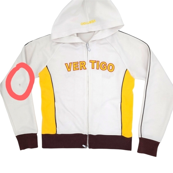 Vertigo Paris Zip Hoodie Track Jacket Size Medium White - Picture 6 of 7